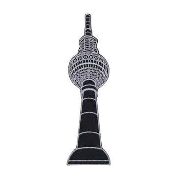 an25★Berlin Fernsehturm Aufnäher aufbügeln Bügelbild Turm Patch 3,2 x 10,8 cm
