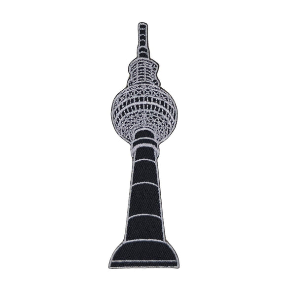 an25★Berlin Fernsehturm Aufnäher aufbügeln Bügelbild Turm Patch 3,2 x 10,8 cm