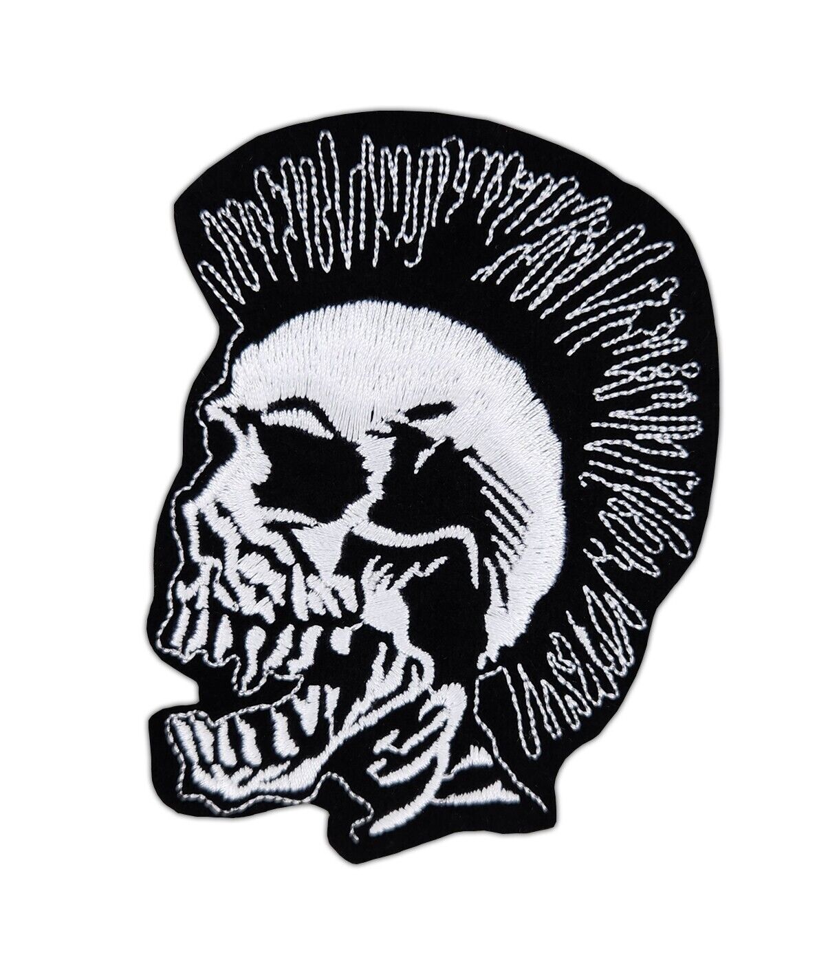 as96★Punk Totenkopf Aufnäher aufbügeln Bügelbild Applikation Patch 8 x 10,5 cm