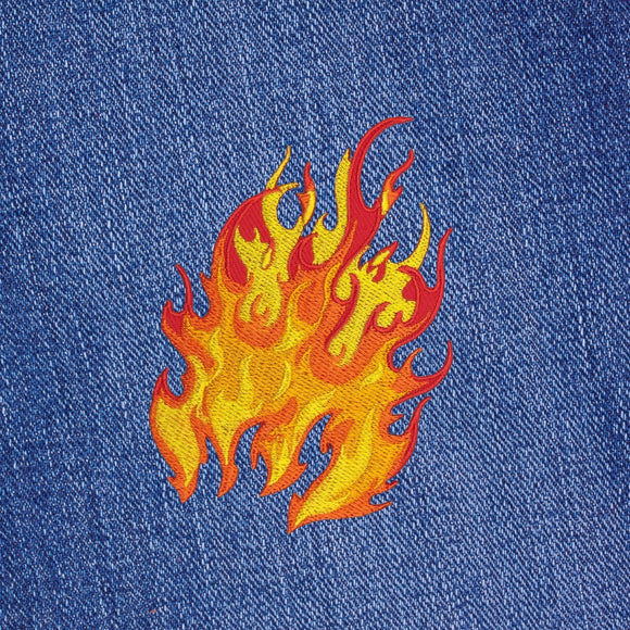 aa02★Feuer Flamme Aufnäher zum aufbügeln Bügelbild Patch Applikation 6,6 x 10 cm