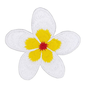 au03★Frangipani Blume Blüte Aufnäher Bügelbild Applikation Patch 6,5 x 6,5 cm