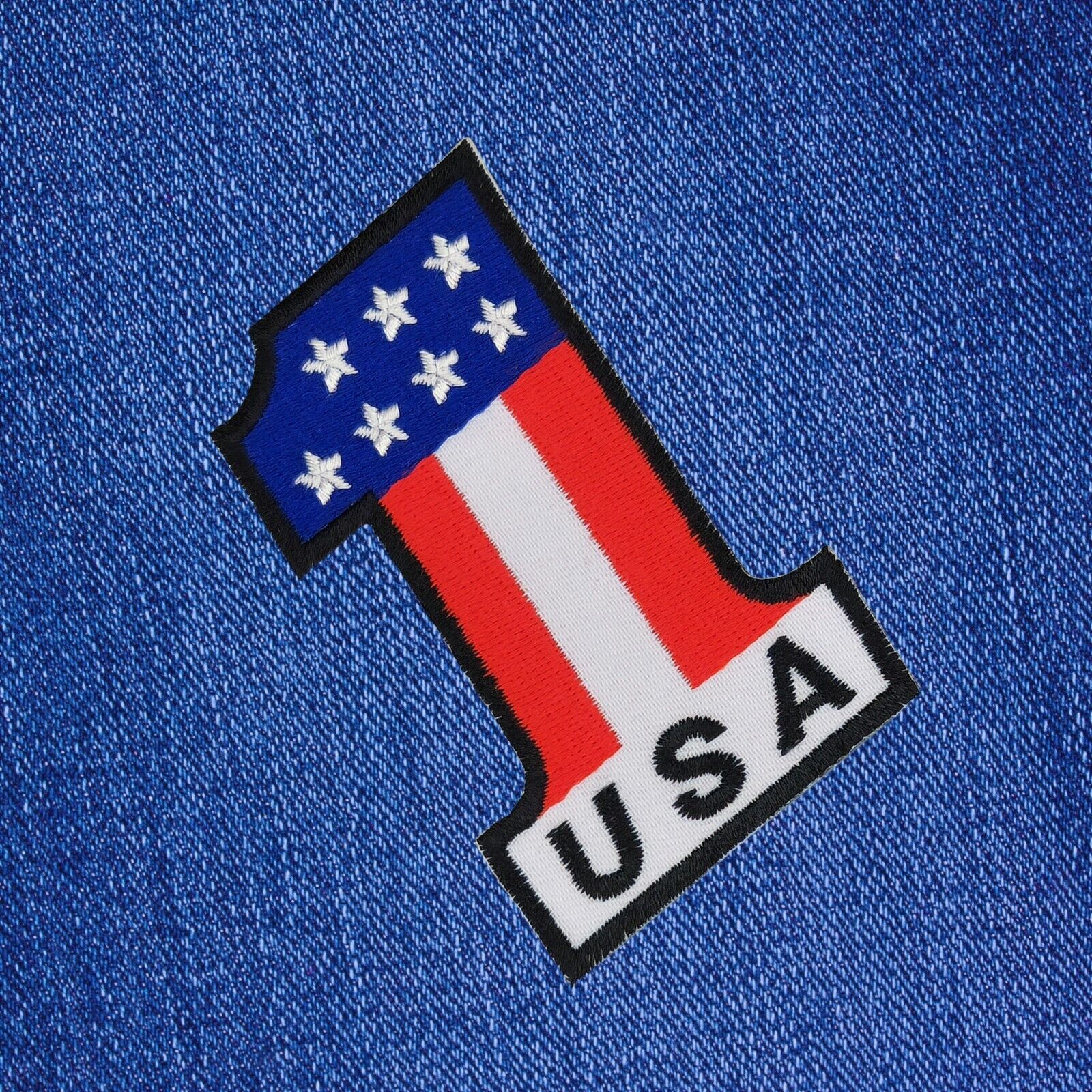 ak32★Nummer Eins 1 USA Flagge Aufnäher Bügelbild Applikation Patch 5,5 x 8,3 cm