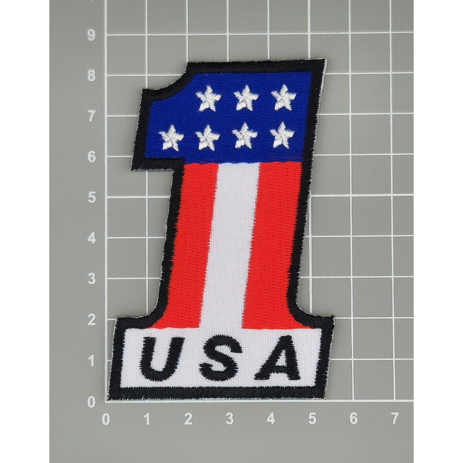 ak32★Nummer Eins 1 USA Flagge Aufnäher Bügelbild Applikation Patch 5,5 x 8,3 cm