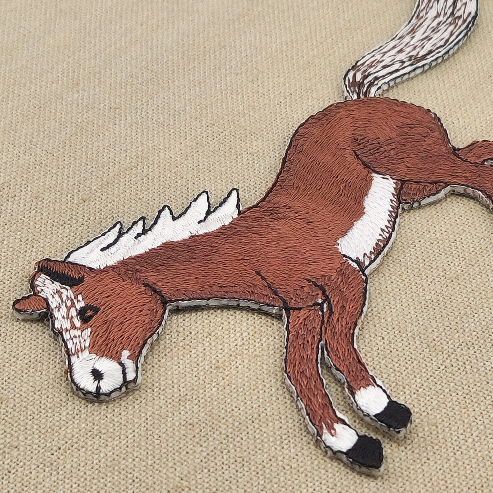 ab89★Pferd Pony Stute Aufnäher aufbügeln Bügelbild Bügelpatch Patch 13,2 x 6,8cm