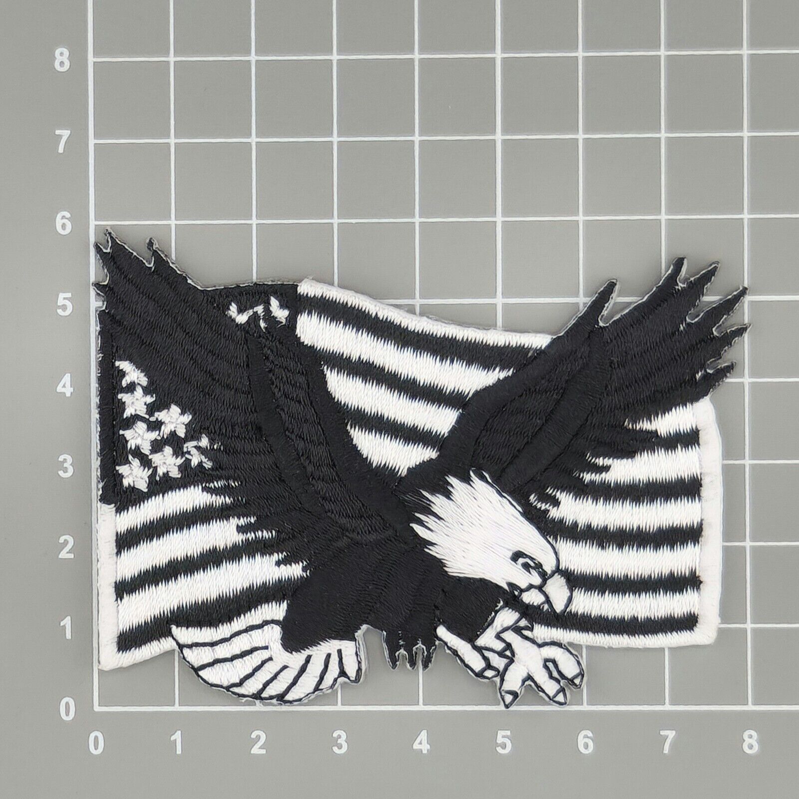 ad41★USA Flagge Adler Aufnäher aufbügeln aufnähen Bügelbild Bügelpatch 8 x 6 cm