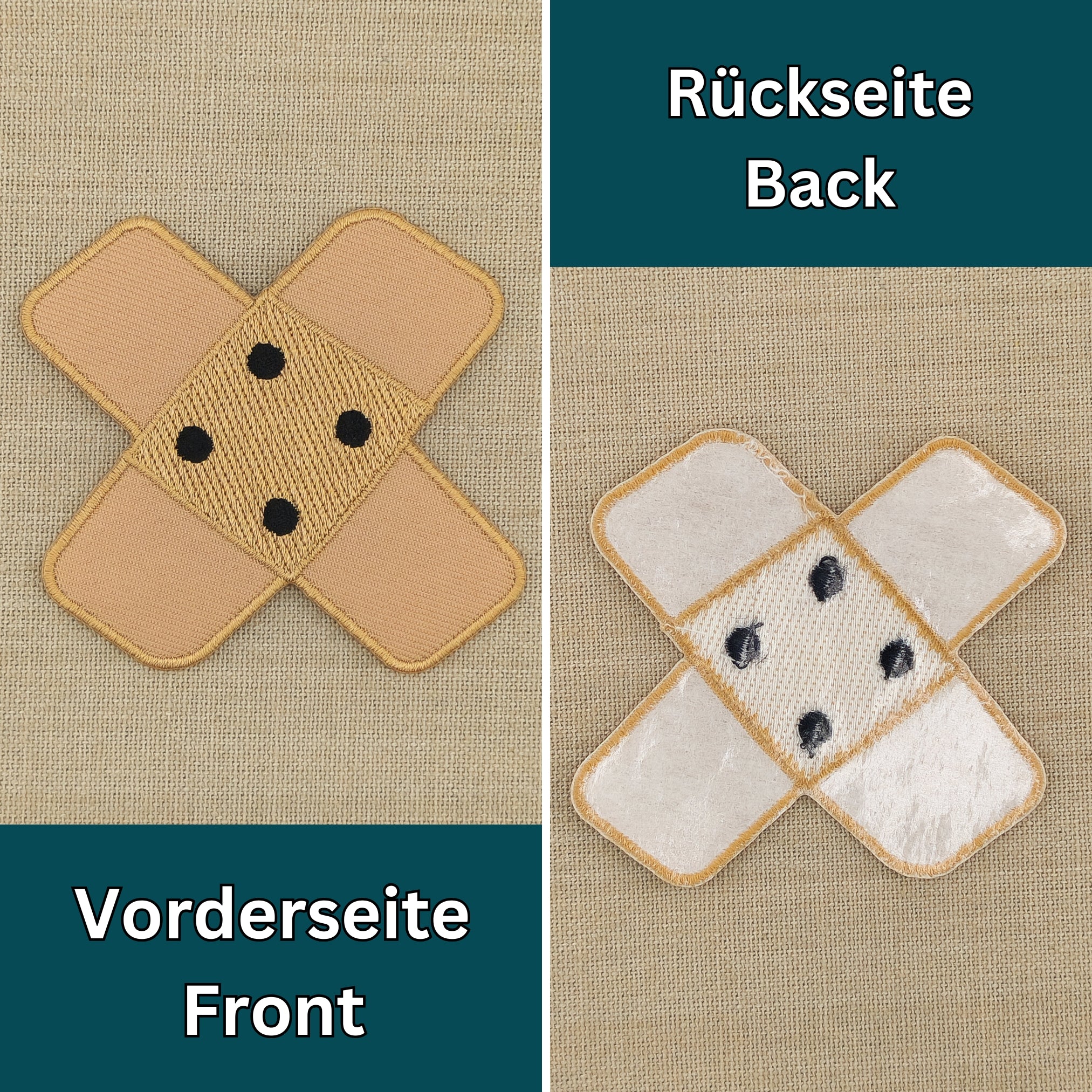 #bg06 Plaster Beige Brown Trouser Plaster Patch Iron-On Application Patch Size 7.5 x 7.0 cm