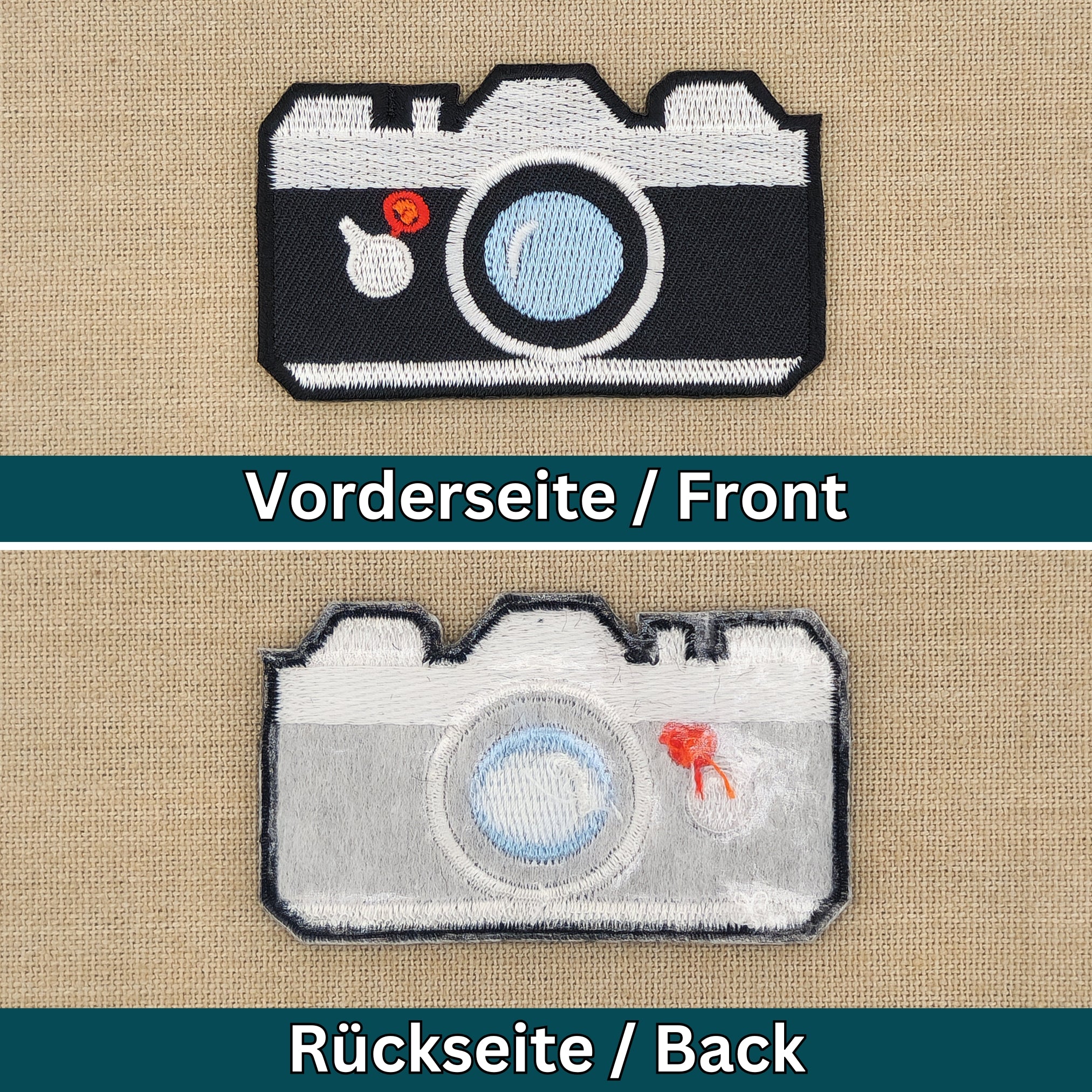 #aa83 Kamera Gestickt Aufnäher Bügelbild Applikation Patch Größe 7,2 x 4,3 cm