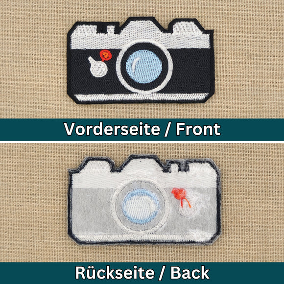 #aa83 Kamera Gestickt Aufnäher Bügelbild Applikation Patch Größe 7,2 x 4,3 cm