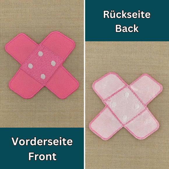 #bg07 Pflaster Rosa Pink Hosenpflaster Flicken Aufnäher Bügelbild Applikation Patch Größe 7,3 x 7,3 cm
