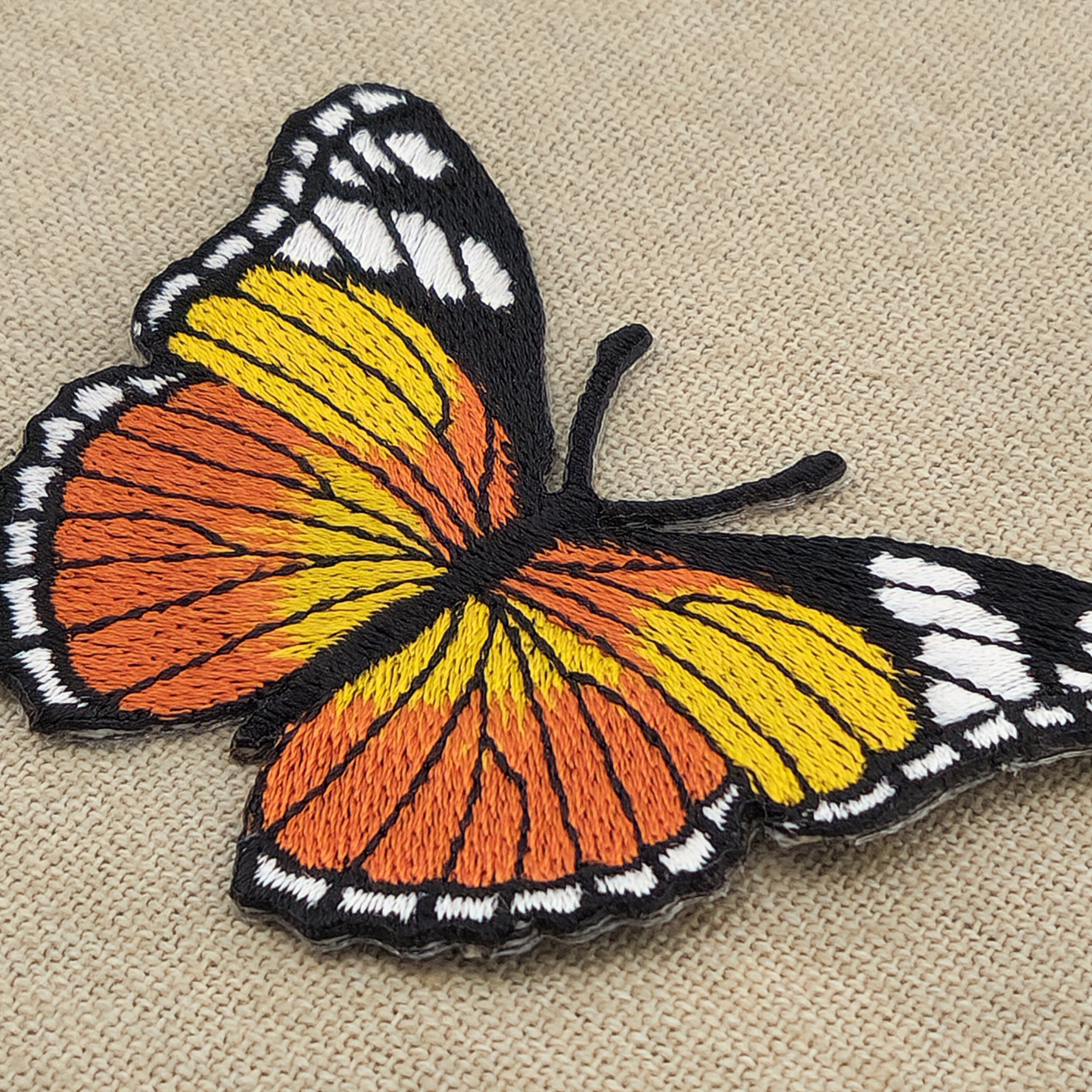 #ae50 Butterfly Brown Yellow Patch Butterfly Application Iron-On Patch Size 7.5 x 5.0 cm