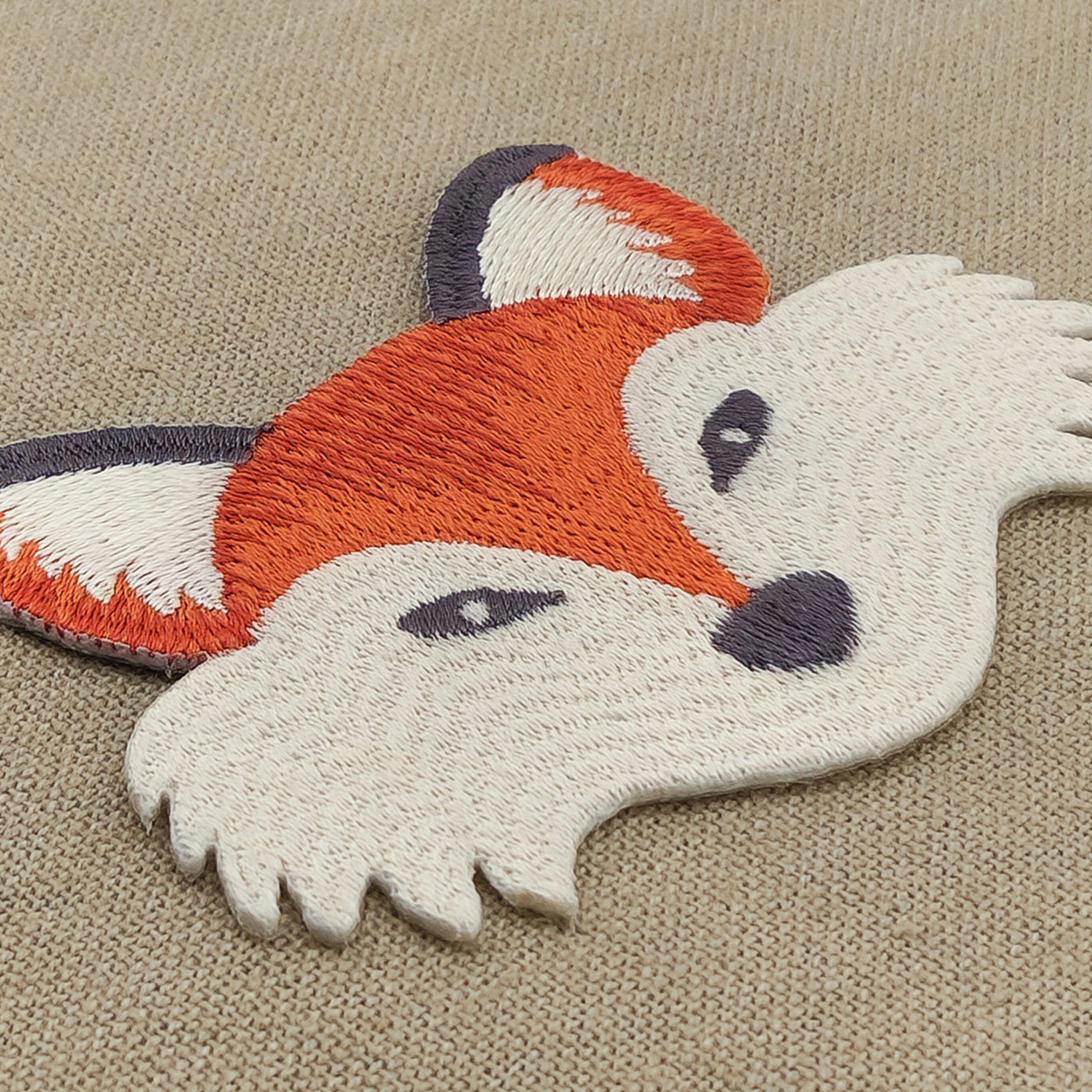 #ae56 Fox Head Patch Iron-On Application Patch Size 8.0 x 6.2 cm - 0