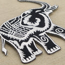 #aa36 Elefant Weiß Aufnäher Bügelbild Applikation Patch Größe 10,0 x 12,3 cm-6