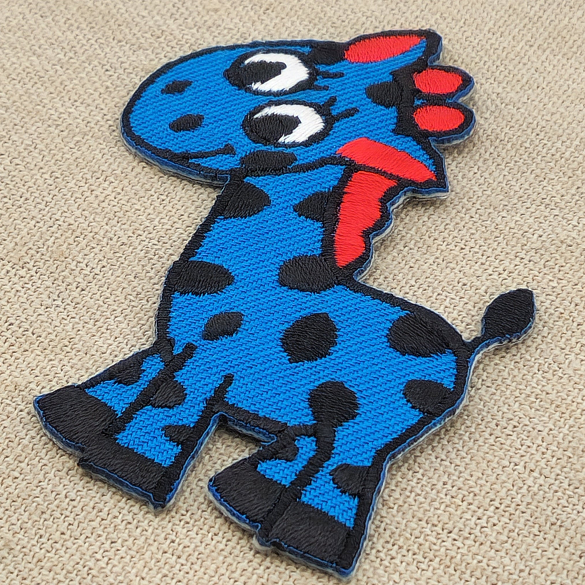 #aa41 Giraffe Blau Kinder Aufnäher Bügelbild Applikation Patch Größe 5,5 x 7,8 cm