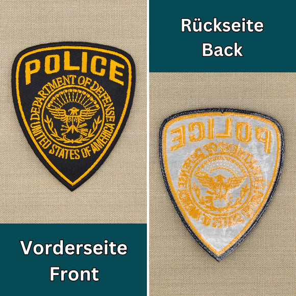 au08★Police Aufnäher zum aufbügeln Bügelbild USA Patch Karneval Kostüm 7,5 x 9cm