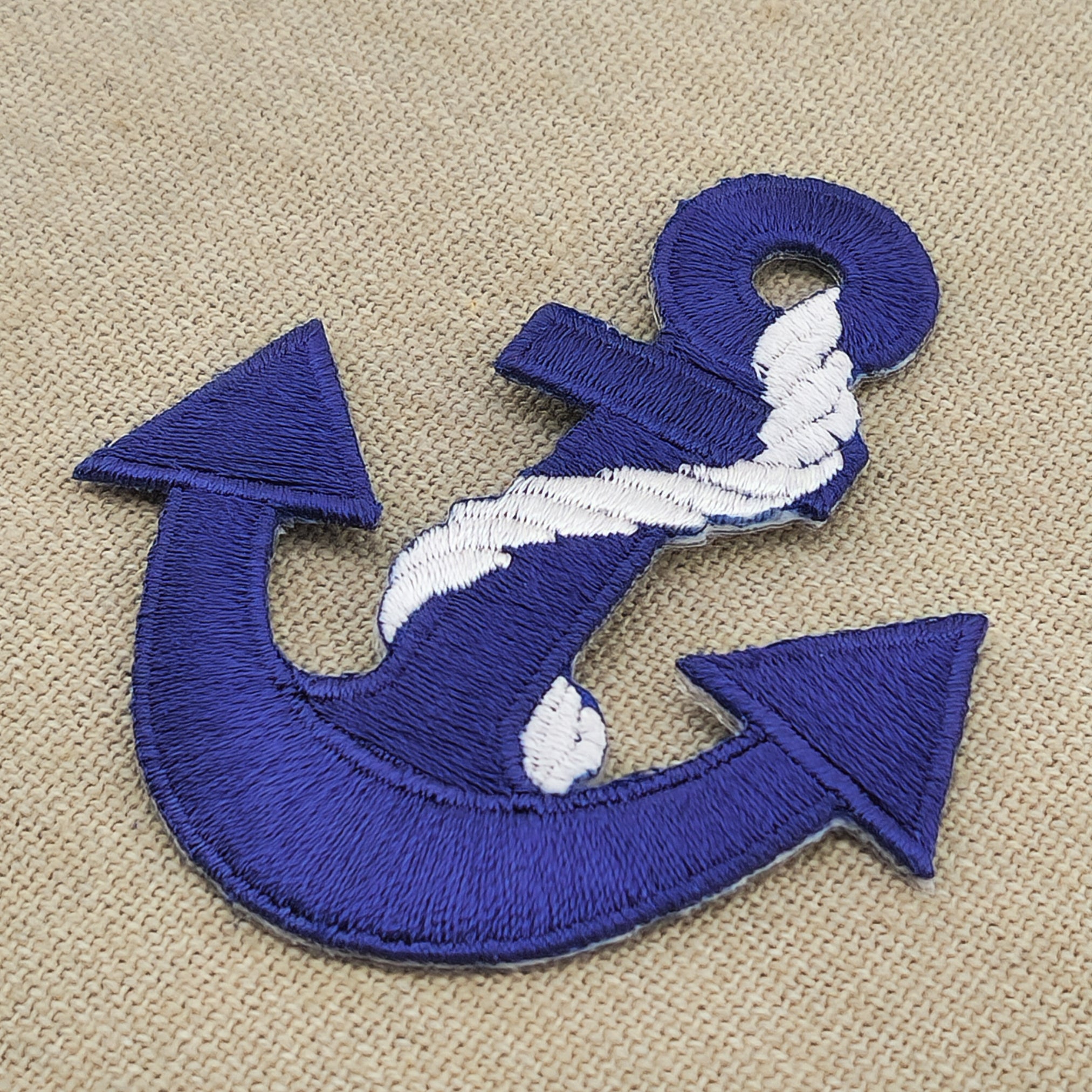 #af03 Anker Blau Rockabilly Schiffsanker Aufnäher Applikation Bügelbild Patch Größe 6,0 x 7,0 cm