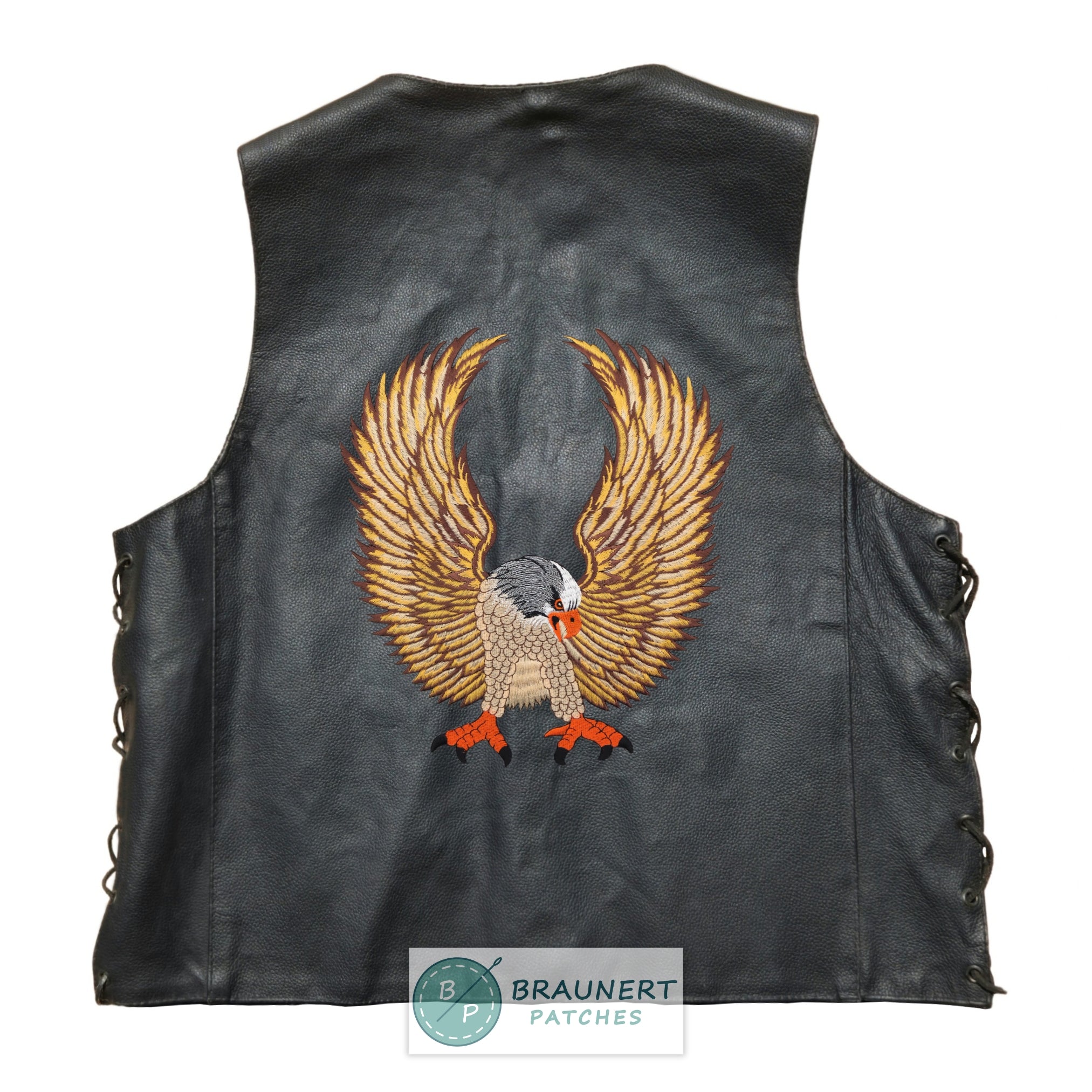 #Backpatch #09 Adler Braun XXL Biker Rückenaufnäher Back Patch Eagle Groß 25 x 28 cm