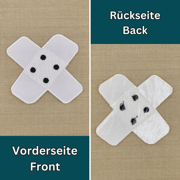 #ah91 Pflaster Weiß Hosenpflaster Flicken Aufnäher Bügelbild Applikation Patch Größe 7,3 x 7,3 cm