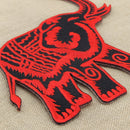 #aa34 Elefant Rot Aufnäher Bügelbild Applikation Patch Größe 8,2 x 9,7 cm-5