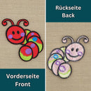 #aa56 Baby Raupe Rot Wurm Aufnäher Bügelbild Applikation Patch Größe 7,0 x 6,7 cm-5