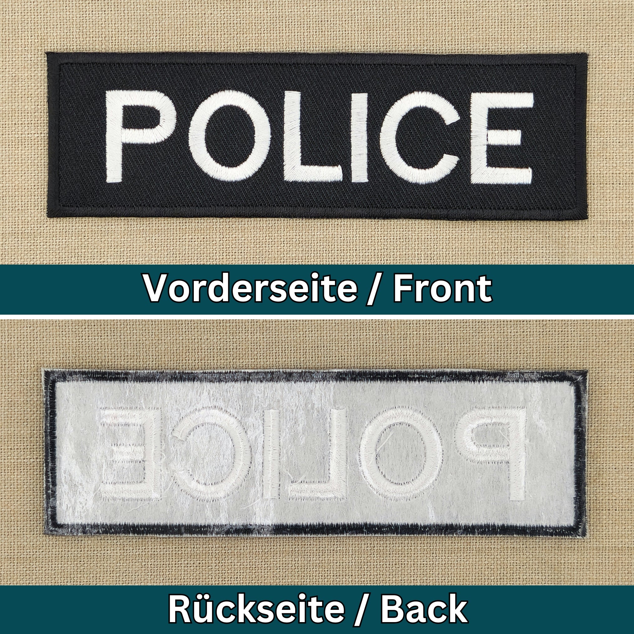 ag33★Police Security Aufnäher aufbügeln Bügelbild Karneval Kostüm Patch 13 x 4cm