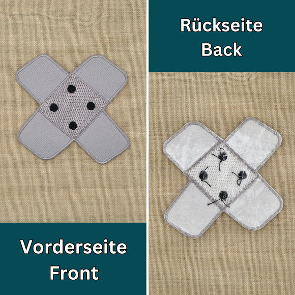 #ah97 Pflaster Grau Hosenpflaster Flicken Aufnäher Bügelbild Applikation Patch Größe 7,3 x 7,3 cm