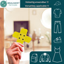 #ah92 Pflaster Gelb Hosenpflaster Flicken Aufnäher Bügelbild Applikation Patch Größe 7,3 x 7,3 cm-6