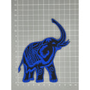 #aa35 Elefant Blau Aufnäher Bügelbild Applikation Patch Größe 10,0 x 12,3 cm-5