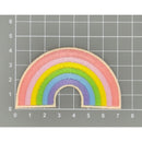 #bk90 Rosa Regenbogen Aufnäher Bügelbild Applikation Patch Größe 7,2 x 4,2 cm-6
