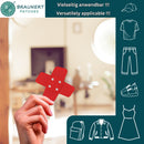 #ah94 Pflaster Rot Hosenpflaster Flicken Aufnäher Bügelbild Applikation Patch Größe 7,3 x 7,3 cm-6