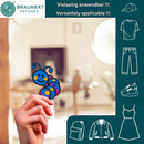 #aa57 Baby Raupe Blau Wurm Aufnäher Bügelbild Applikation Patch Größe 7,0 x 6,7 cm-6