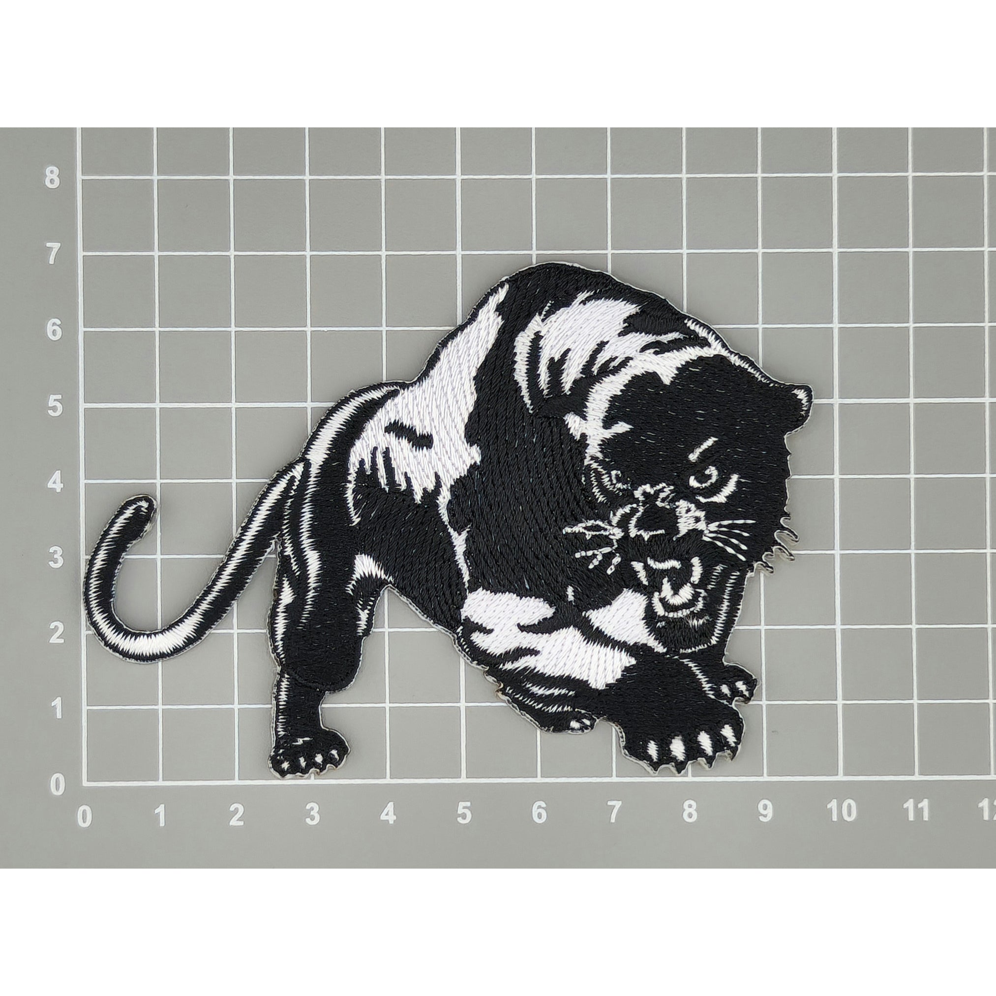 #ae15 Panter Panther Black White Patch Iron-On Application Patch Size 9.6 x 6.8 cm