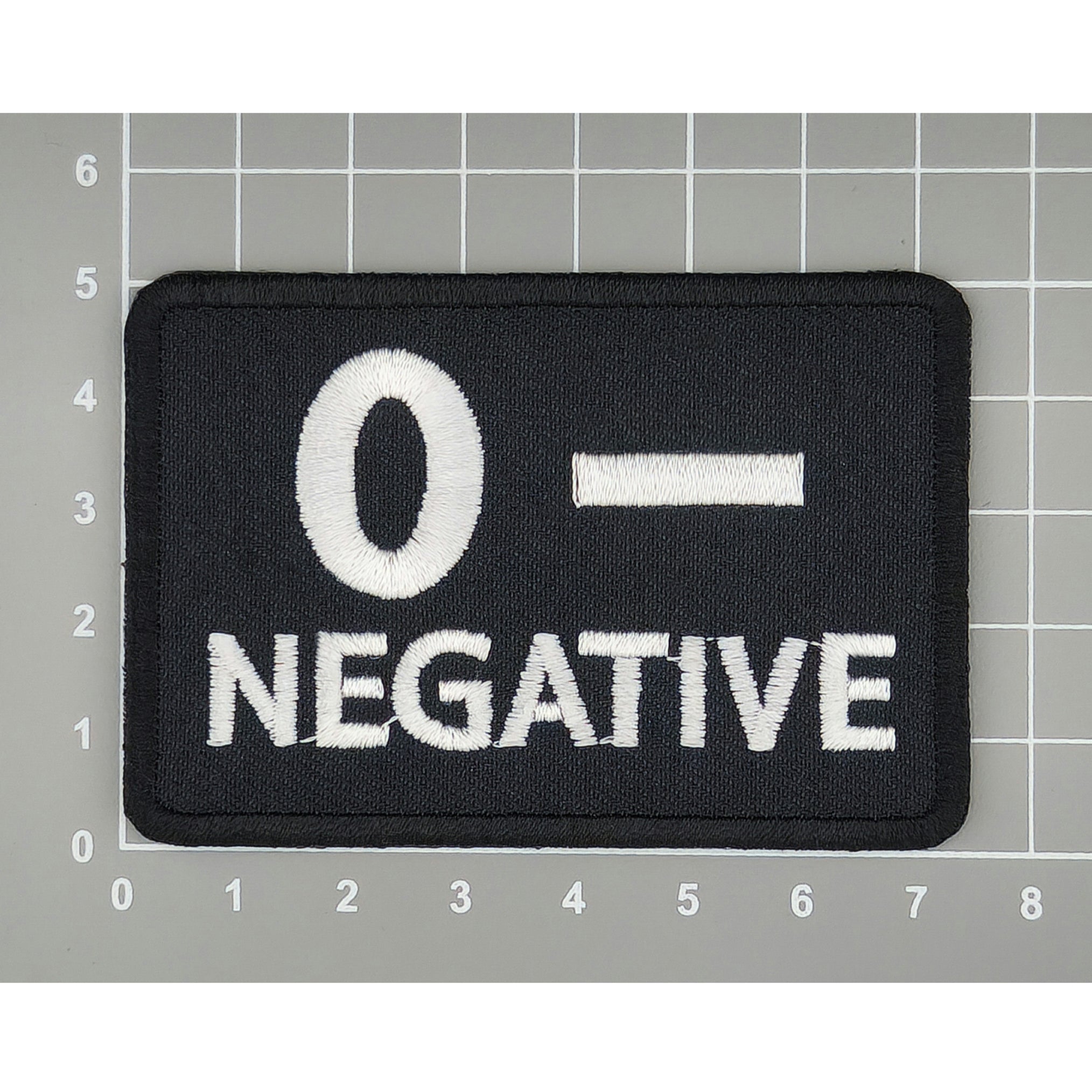 #be30 Blood Group 0 - Negative Zero Patch Iron-On Application Patch Size 7.5 x 5.0 cm