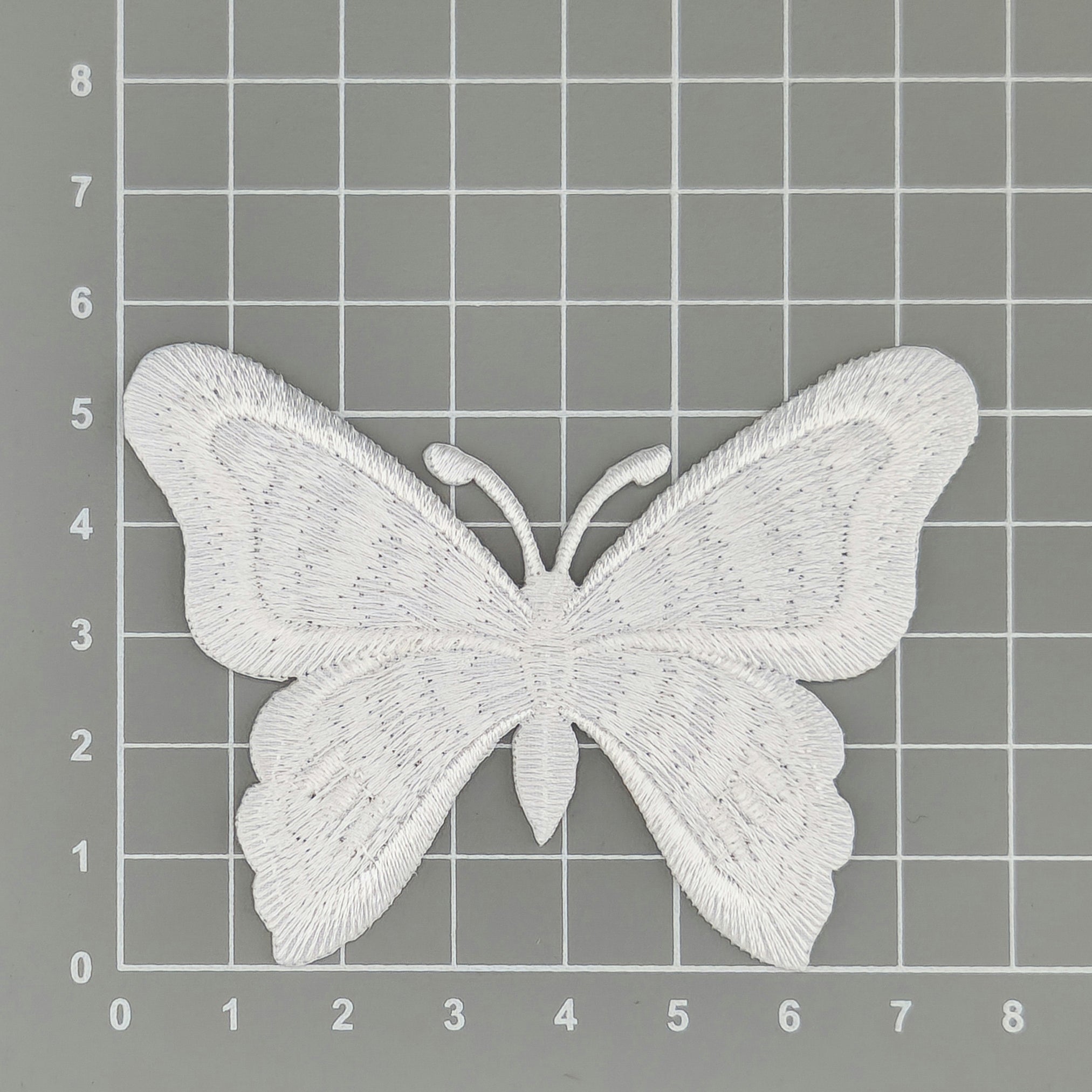 #ae20 Butterfly White Patch Butterfly Application Iron-On Patch Size 7.5 x 5.7 cm