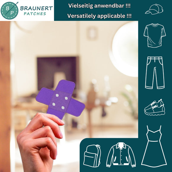 #ah95 Pflaster Lila Hosenpflaster Flicken Aufnäher Bügelbild Applikation Patch Größe 7,3 x 7,3 cm