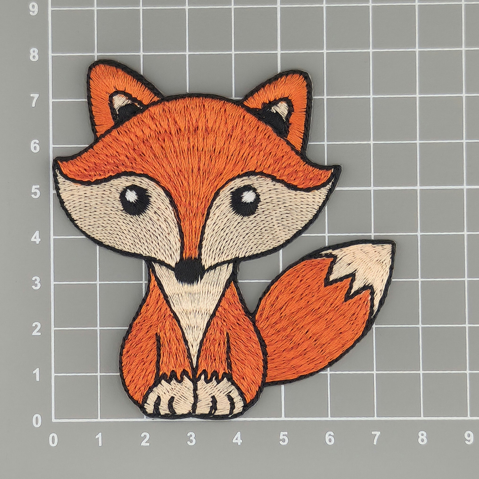 #aa17 Fuchs Orange Aufnäher Bügelbild Patch Applikation Größe 8,0 x 7,5 cm