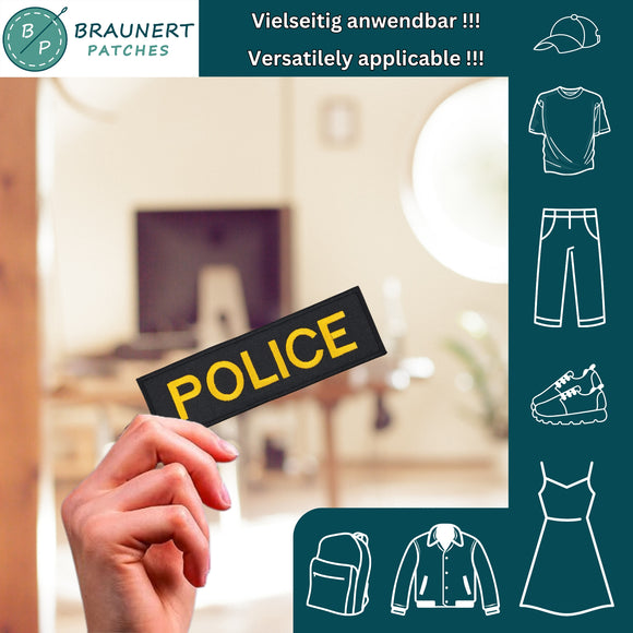 #ac30 Police Badge Security Patch USA Patch Application Iron-On Carnival Costume Size 12.7 x 3.9 cm