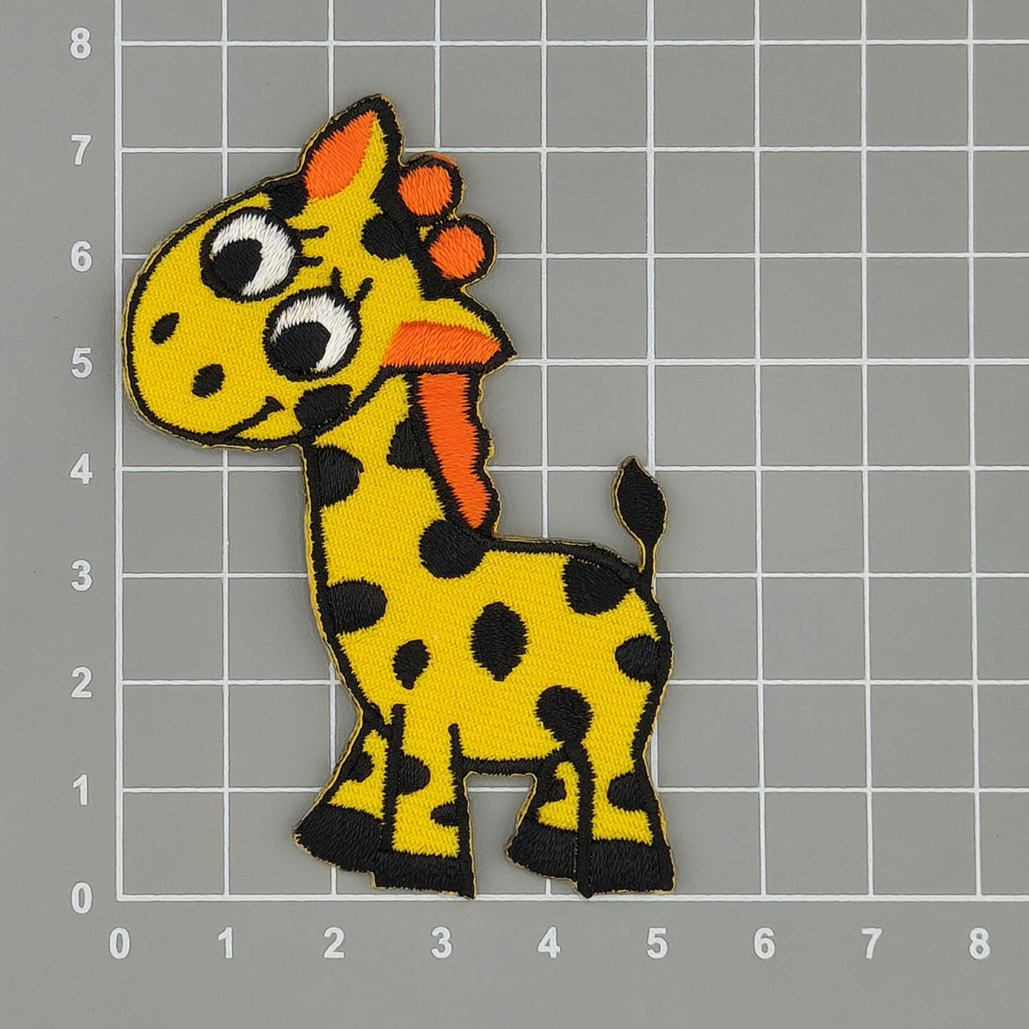 #aa40 Giraffe Yellow Children's Patch Iron-On Application Patch Size 5.5 x 7.8 cm