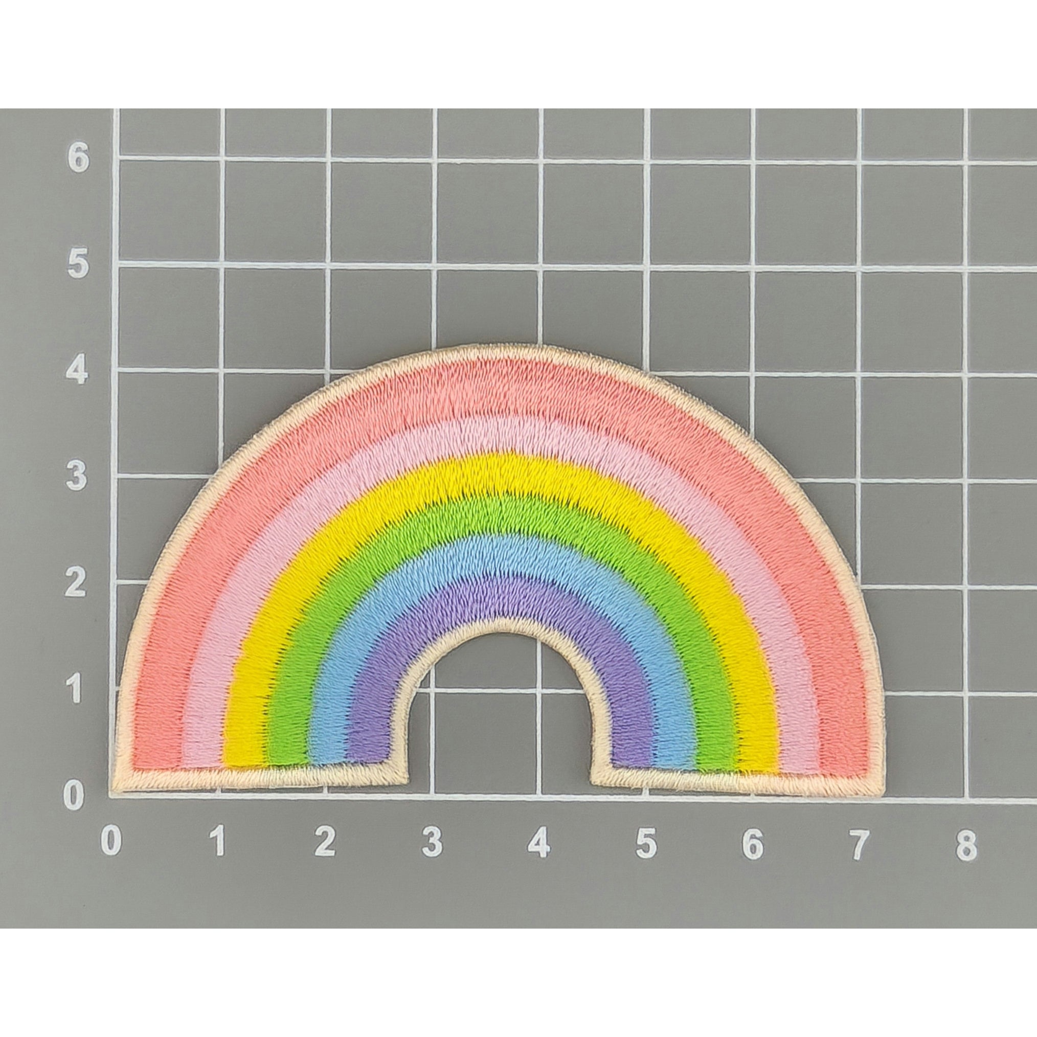 #bk90 Rosa Regenbogen Aufnäher Bügelbild Applikation Patch Größe 7,2 x 4,2 cm