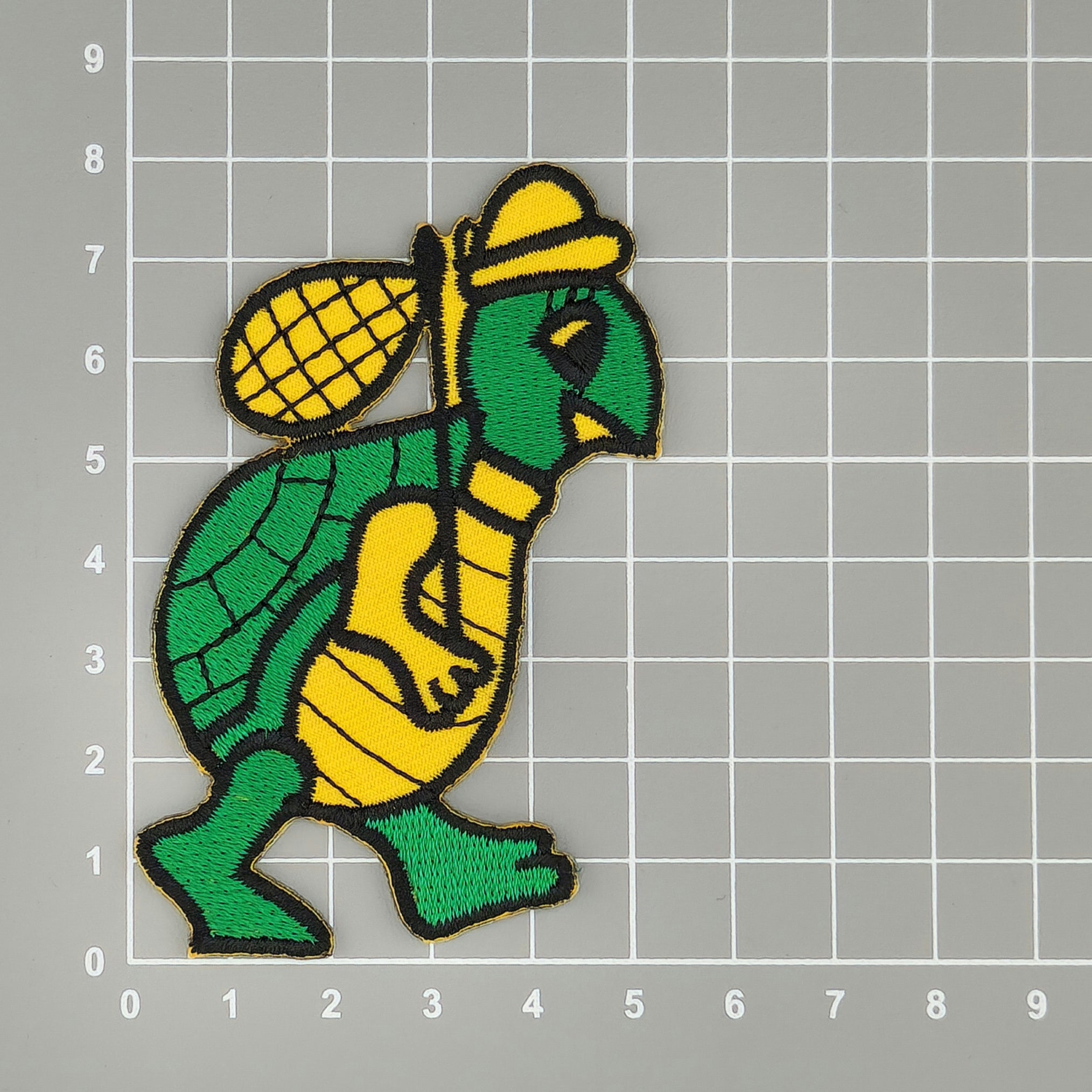 #aa53 Schildkröte Grün Aufnäher Bügelbild Applikation Patch Größe 4,8 x 8,4 cm