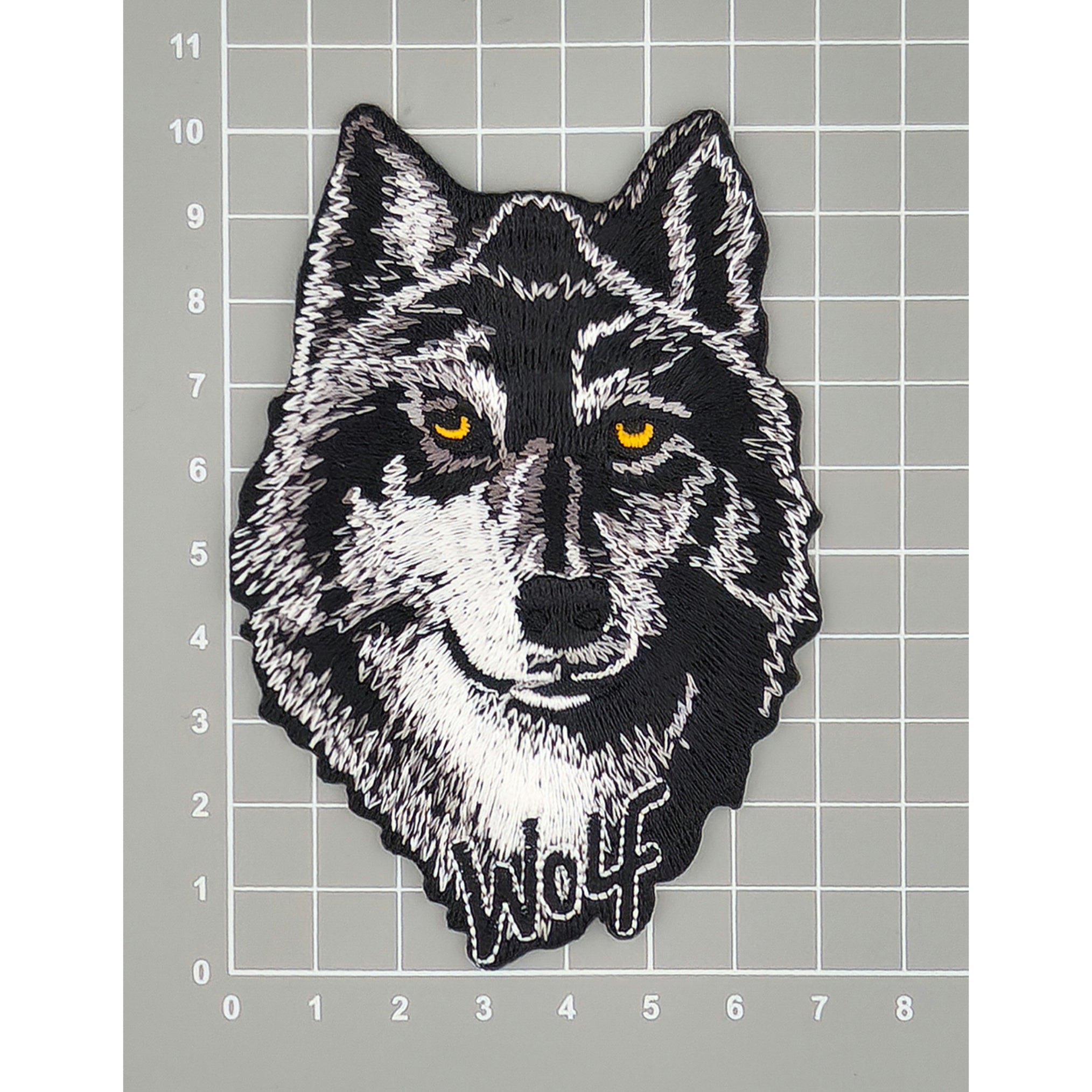 #ad71 Wolf Raubtier Biker Aufnäher Patch Applikation Bügelbild Flicken Größe 7,0 x 10,0 cm