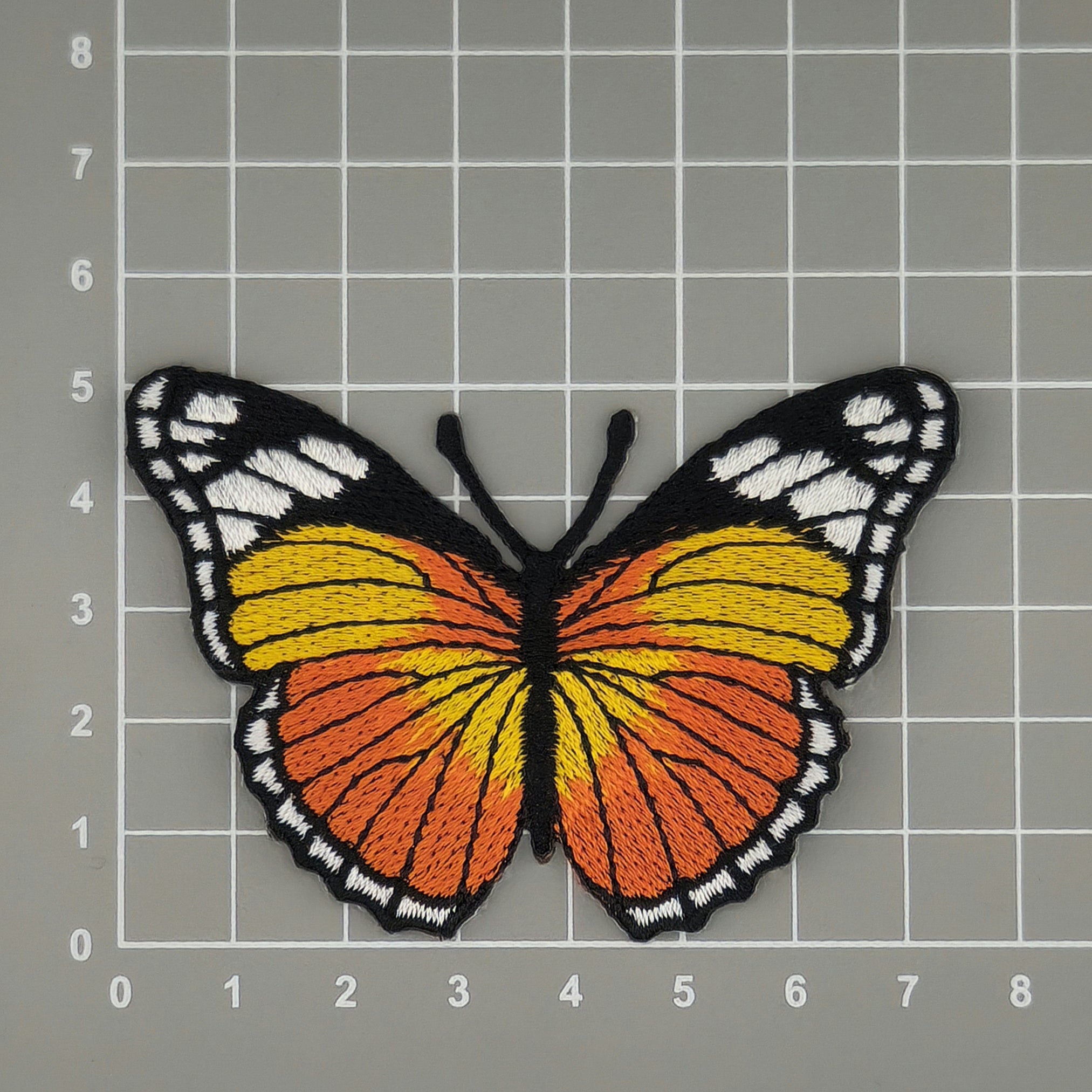 #ae50 Butterfly Brown Yellow Patch Butterfly Application Iron-On Patch Size 7.5 x 5.0 cm