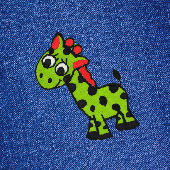 #aa38 Giraffe Grün Kinder Aufnäher Bügelbild Applikation Patch Größe 5,5 x 7,8 cm