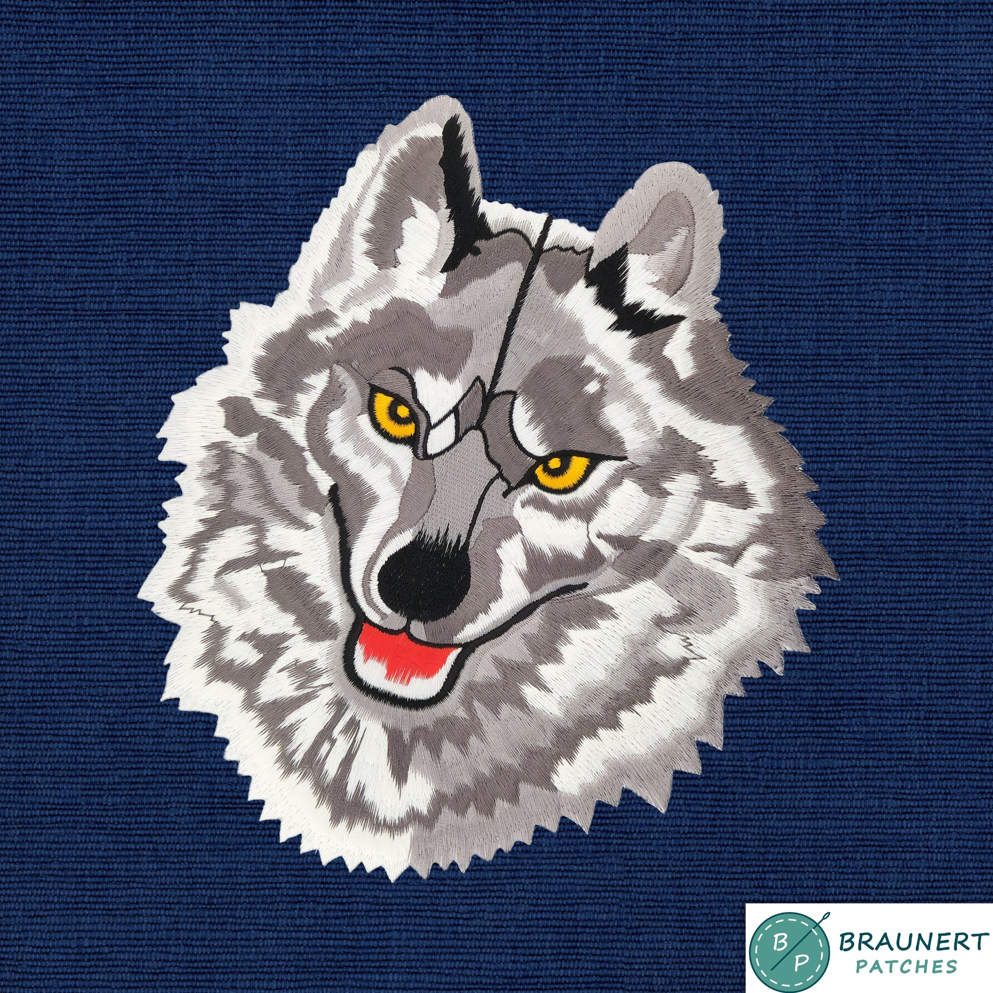 #Backpatch #01 Wolf Grau Rückenaufnäher Back Patch Groß 20 x 22 cm