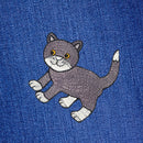 #aa92 Graue Katze Aufnäher Bügelbild Applikation Flicken Patch Größe 8,0 x 8,6 cm-7