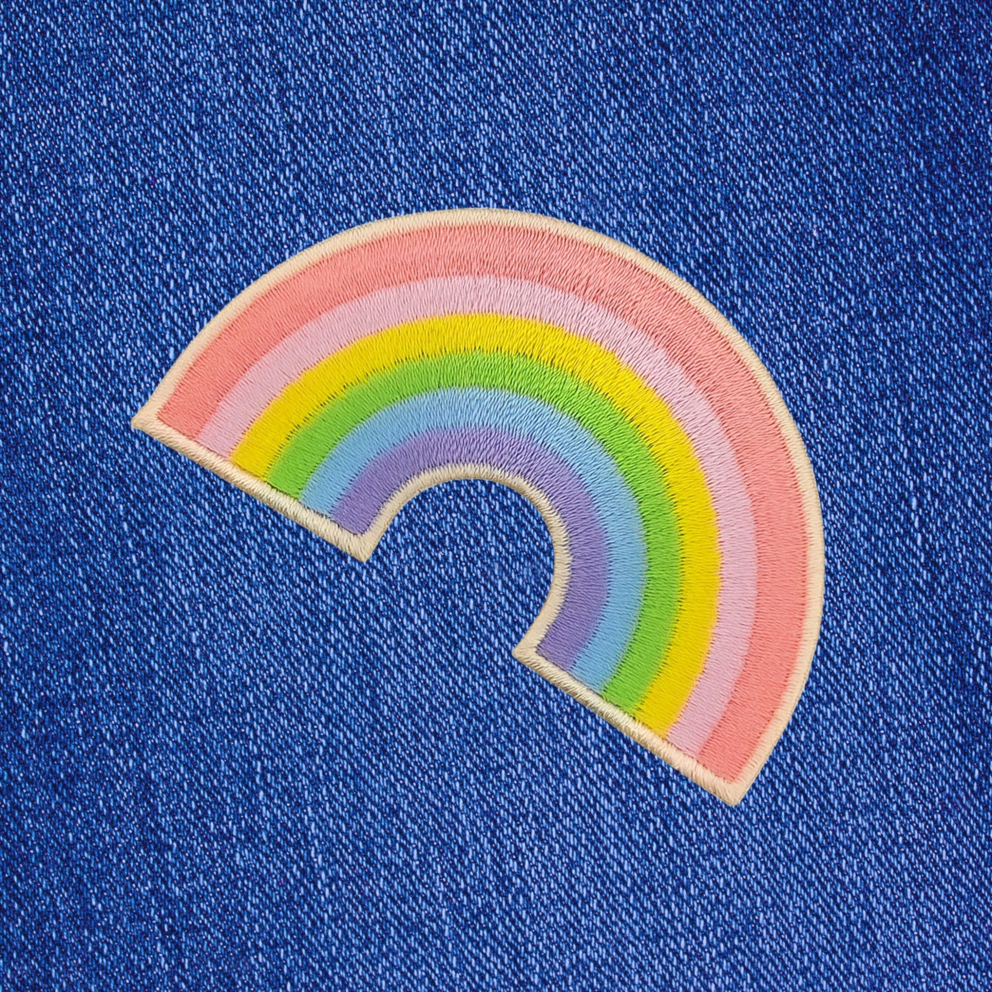 #bk90 Rosa Regenbogen Aufnäher Bügelbild Applikation Patch Größe 7,2 x 4,2 cm