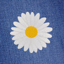 #ae45 Gänseblümchen Blume Blüte Weiß Aufnäher Bügelbild Applikation Patch Größe 6,0 x 6,0 cm-7