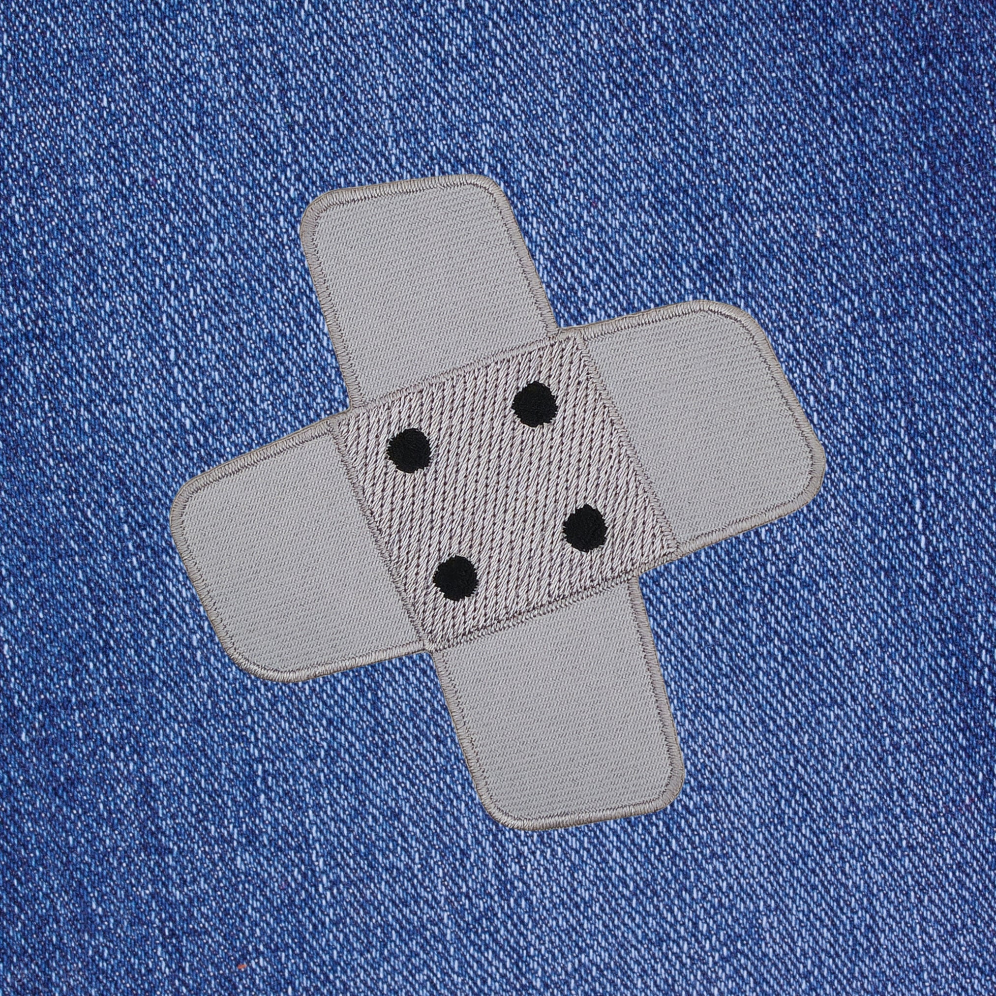 #ah97 Plaster Grey Trouser Plaster Patch Iron-On Application Patch Size 7.5 x 7.0 cm