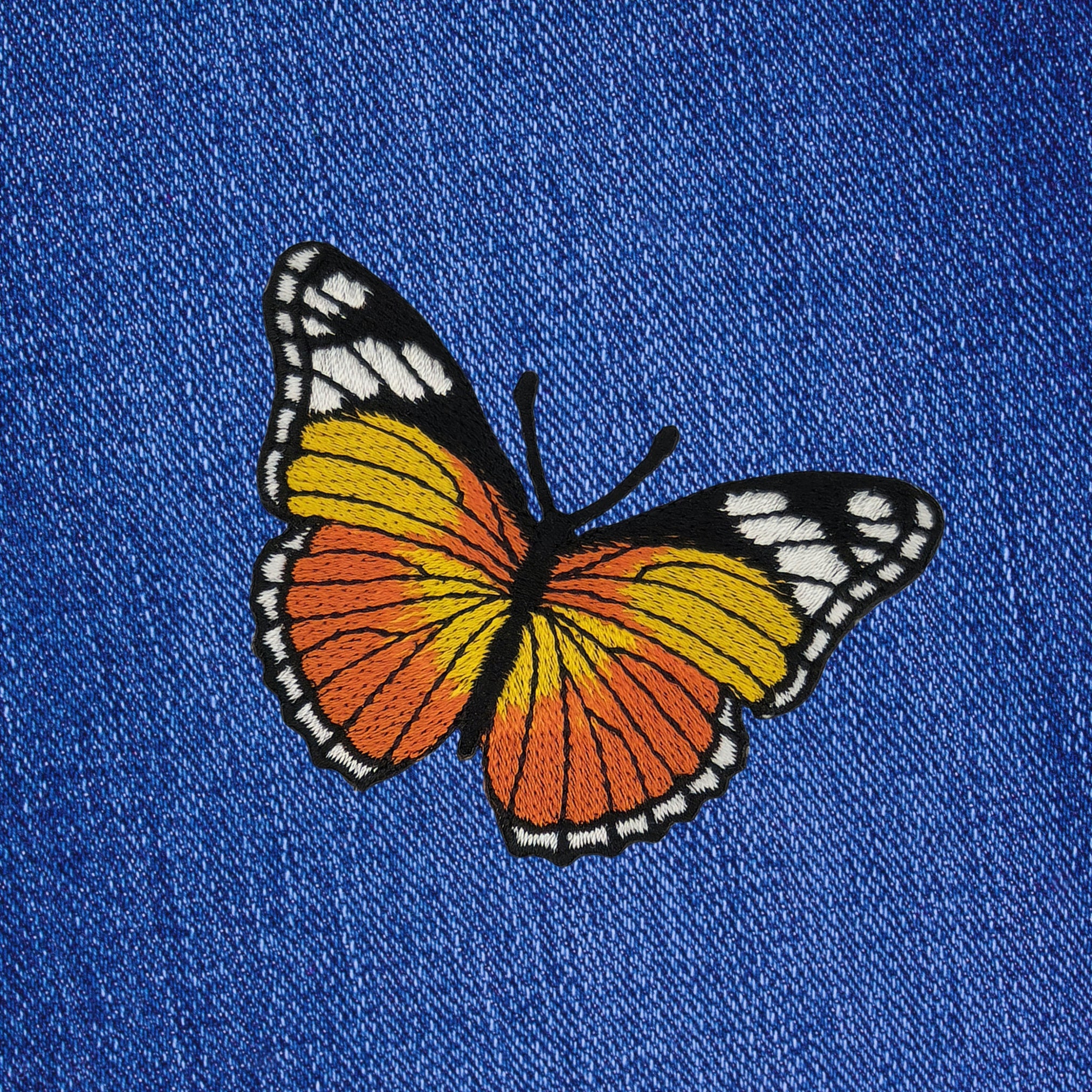 #ae50 Butterfly Brown Yellow Patch Butterfly Application Iron-On Patch Size 7.5 x 5.0 cm