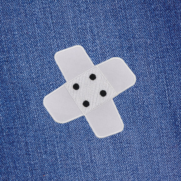 #ah91 Pflaster Weiß Hosenpflaster Flicken Aufnäher Bügelbild Applikation Patch Größe 7,3 x 7,3 cm