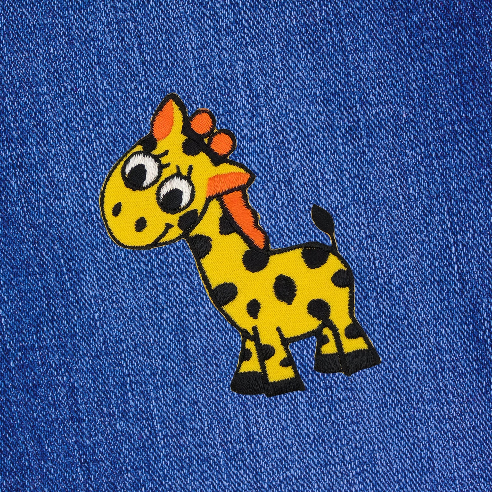 #aa40 Giraffe Yellow Children's Patch Iron-On Application Patch Size 5.5 x 7.8 cm